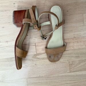 NISOLO Brown Leather Block Heel Sandals
